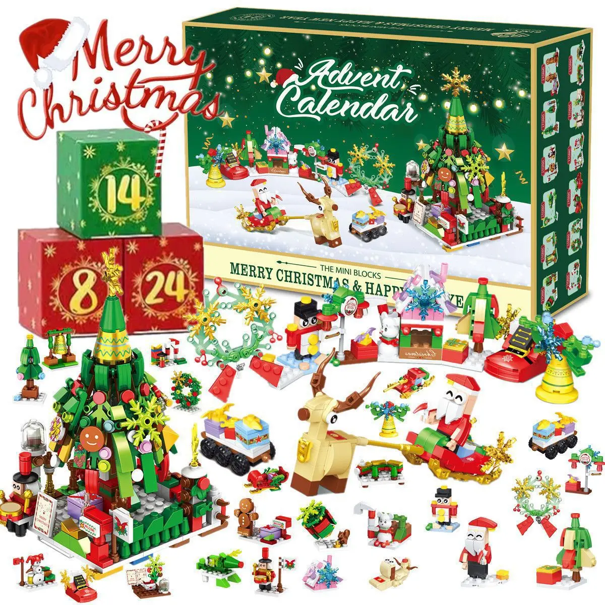 Kids Toys Xmas - New 24Years Christmas building block toy